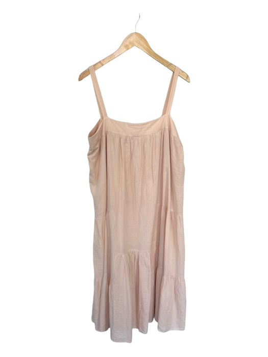 Jenni Kayne Size XL Tan Cotton Spaghetti Strap Square Neck Maxi Dress Tan / XL