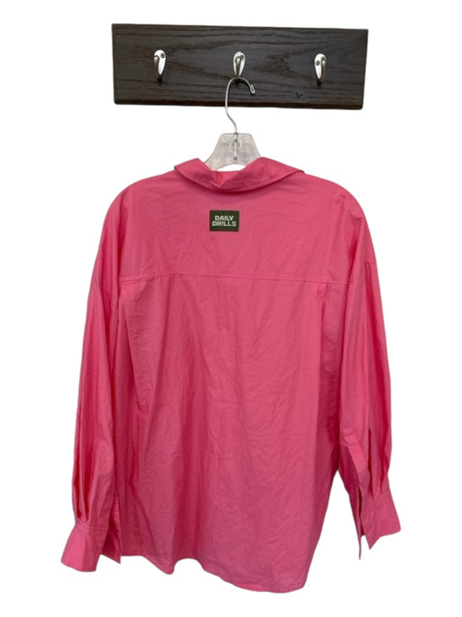 Daily Drills Size XS/S Pink Cotton Long Sleeve Button Down Top Pink / XS/S