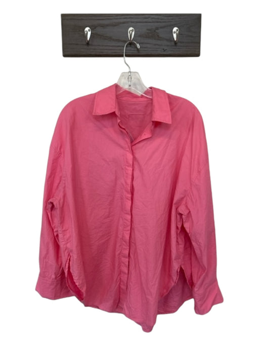 Daily Drills Size XS/S Pink Cotton Long Sleeve Button Down Top Pink / XS/S