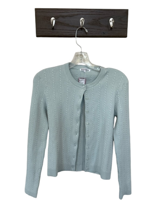 Reformation Size M Pale Blue Organic Cotton Long Sleeve Cable Knit Sweater Pale Blue / M