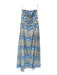 Palm Noosa Size 8 Blue & Red Linen Strapless Palm Trees Fish Seashell Dress Blue & Red / 8