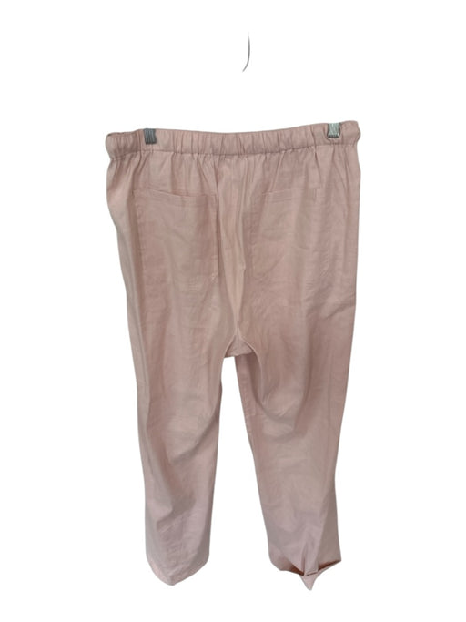Rag & Bone Size M Blush Linen Blend Drawstring Wide Leg Pants Blush / M
