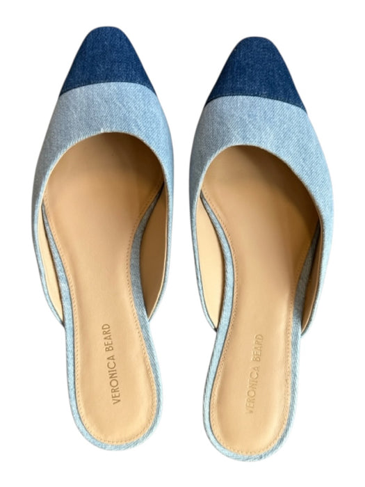 Veronica Beard Shoe Size 7.5 Navy & Blue Denim Cap Toe Flats Mules Navy & Blue / 7.5