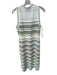 Veronica Beard Size L White & Green Viscose Blend Sleeveless Ribbed Maxi Dress White & Green / L