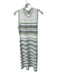 Veronica Beard Size L White & Green Viscose Blend Sleeveless Ribbed Maxi Dress White & Green / L