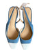 Veronica Beard Shoe Size 7.5 White & Blue Leather & Denim Cap Toe Slingbacks White & Blue / 7.5