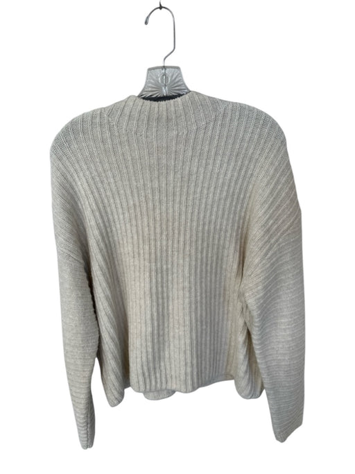 MNG Size L Bone Acrylic Blend Mock Neck Knit Long Sleeve Sweater Bone / L