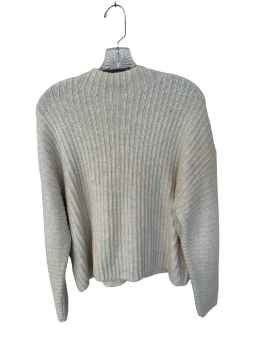 MNG Size L Bone Acrylic Blend Mock Neck Knit Long Sleeve Sweater Bone / L