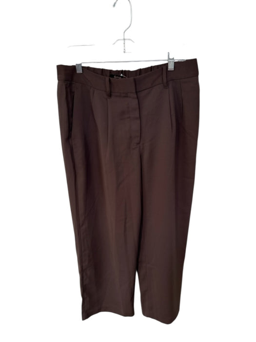 Quince Size 14 Chocolate Brown Recycled Polyester Blend High Waist Pleat Pants Chocolate Brown / 14