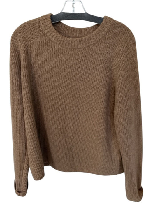 Quince Size L Brown Mongolian Cashmere Crew Neck Knit Long Sleeve Sweater Brown / L