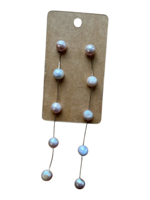 Gold & Pearl Pearls Post Back Dangle Earrings Gold & Pearl