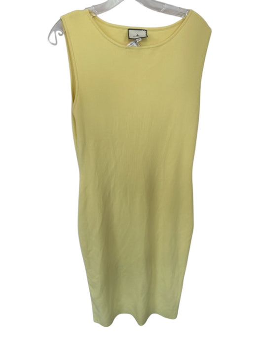 Tuckernuck Size L Butter Yellow Viscose Blend Sleeveless Slit Maxi Dress Butter Yellow / L
