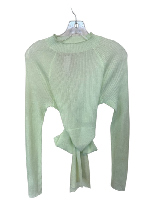 Lovers + Friends Size S Green Tencel Blend Mock Neck Metallic Long Sleeve Top Green / S