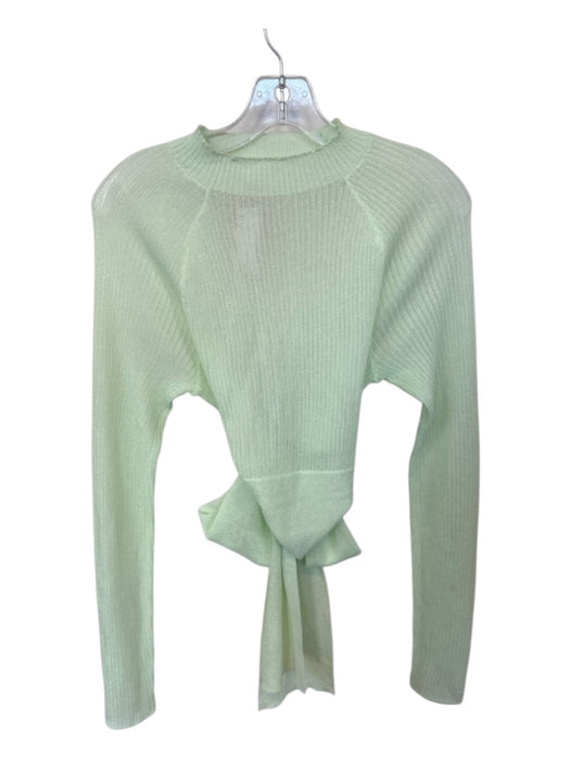 Lovers + Friends Size S Green Tencel Blend Mock Neck Metallic Long Sleeve Top Green / S