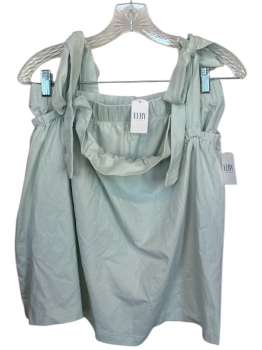 Elby Size M Mint Cotton Blend Elastic Waist Tie Straps Shorts Pajamas Mint / M