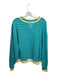 We The Free Size XS Aqua & Yellow Cotton Long Sleeve Striped Sweater Aqua & Yellow / XS