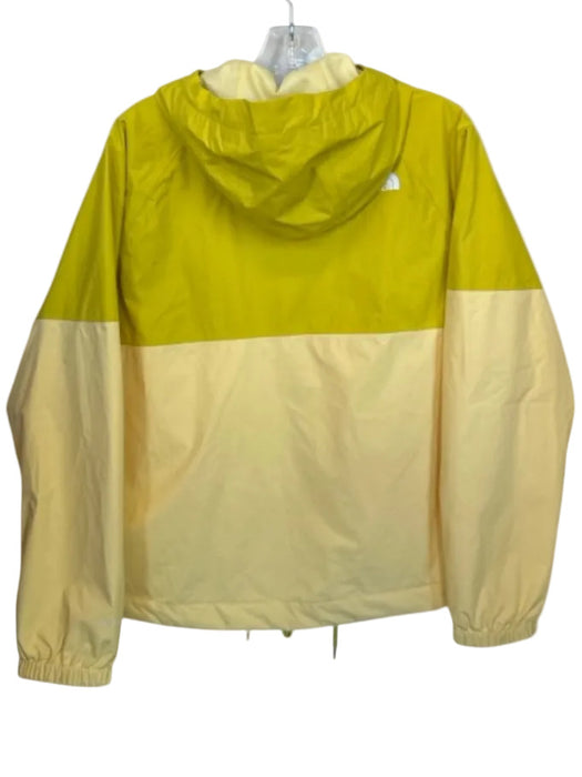 The North Face Yellow Nylon Full Zip Color Block Athletic Raincoat Yellow / L