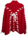 For Love & Lemons Size S red & cream Wool Blend Turtle Neck Crochet Sweater red & cream / S