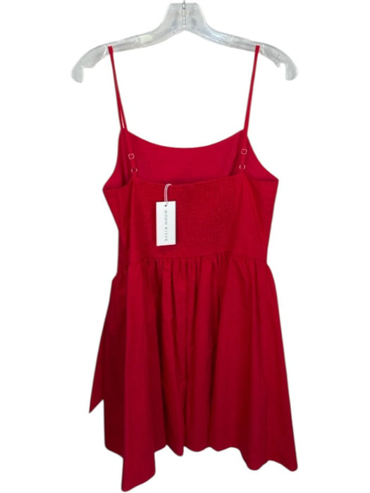 Moon River Size M Red Cotton Spaghetti Strap Bows Smocked Back Dress Red / M