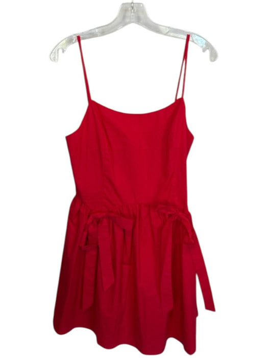Moon River Size M Red Cotton Spaghetti Strap Bows Smocked Back Dress Red / M