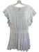 Misa Size XS White Cotton Flutter Sleeves Eyelet Smocked Waist Mini Dress White / XS