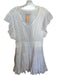 Misa Size XS White Cotton Flutter Sleeves Eyelet Smocked Waist Mini Dress White / XS