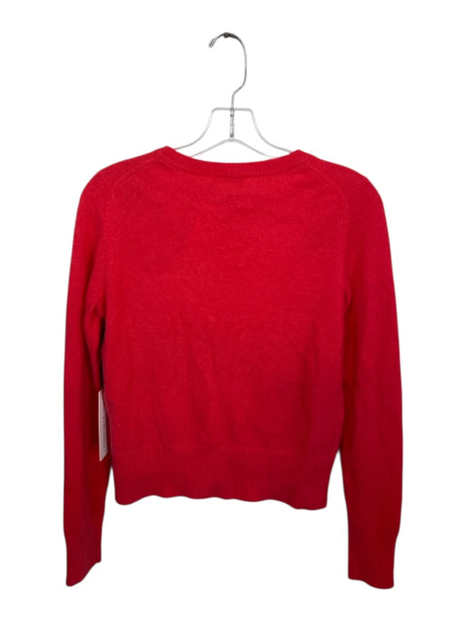 White + Warren Size S Orange Cashmere Long Sleeve Crew Neck Knit Sweater Orange / S