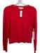 White + Warren Size S Orange Cashmere Long Sleeve Crew Neck Knit Sweater Orange / S