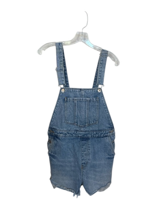 Rolla's Size 27 Med Light Wash Cotton Cut off Denim Overalls Med Light Wash / 27