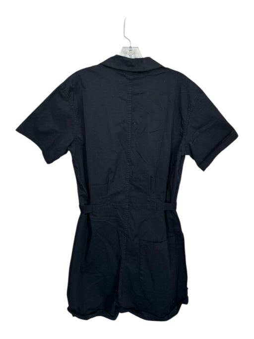 Pistola Size S Black Cotton Short Sleeve Buttons Romper Black / S