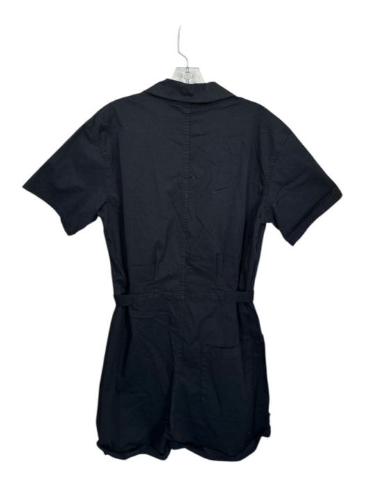Pistola Size S Black Cotton Short Sleeve Buttons Romper Black / S