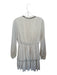 Zara Size M White & Black Polyester Long Sleeve Polka Dot Lace Trim Dress White & Black / M