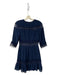 Tularosa Size XS Navy Polyester Round Neck 3/4 Sleeve Lace Detail Dress Navy / XS