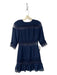 Tularosa Size XS Navy Polyester Round Neck 3/4 Sleeve Lace Detail Dress Navy / XS