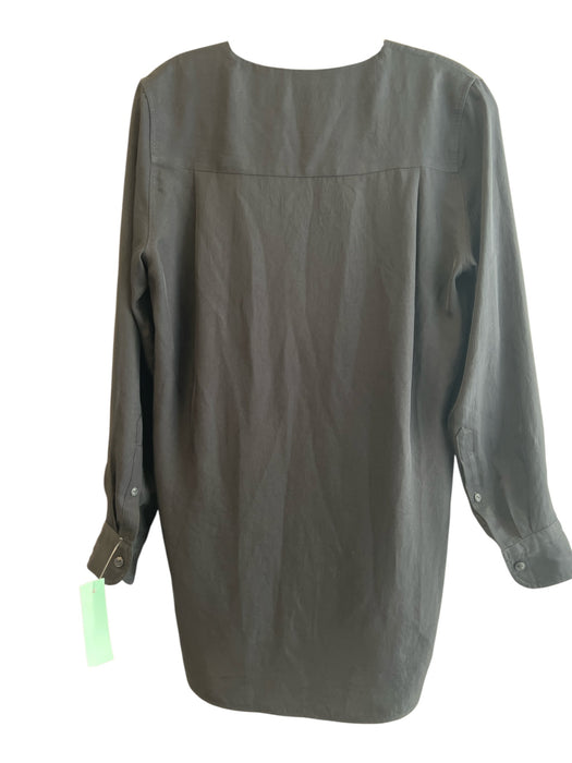 Rag & Bone Size XS Black Cotton Long Sleeve solid color Deep v neck Top Black / XS