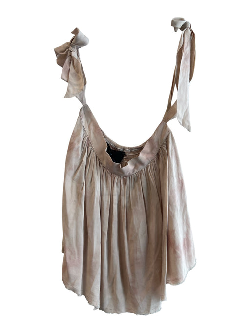 Blue Life Size S Pale Pink Rayon Sleeveless Tye Die Tie Straps Cropped Top Pale Pink / S
