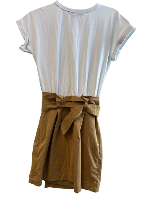 Veronica Beard Size XS White & Brown No Fabric Tag Short Sleeve Two Tone Dress White & Brown / XS