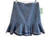 0 Degrees Celsius Cotton Denim High Rise Back Zip Ruffle Hem Above Knee Skirt Cotton