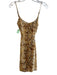 Reformation Size XS Brown Viscose Spaghetti Strap Animal Print Tie Waist Dress Brown / XS