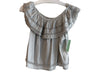 Wilfred Size XS Gray Modal Off Shoulder solid color Elastic Hem Cropped Top Gray / XS