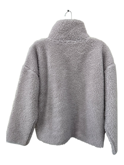 J Crew Size S Purple Cotton Quarter Zip Mock Neck Long Sleeve Fleece Jacket Purple / S