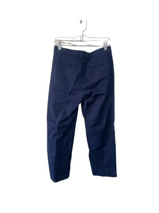 Banana Republic Size 6 Navy Polyester Blend High Rise Wide Leg Trouser Pants Navy / 6