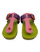 Charlotte Stone Shoe Size 10 Green & Multi Leather Color Block Buckle Sandals Green & Multi / 10