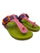 Charlotte Stone Shoe Size 10 Green & Multi Leather Color Block Buckle Sandals Green & Multi / 10