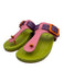 Charlotte Stone Shoe Size 10 Green & Multi Leather Color Block Buckle Sandals Green & Multi / 10