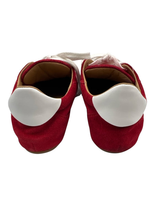Madewell Shoe Size 6 Red & White Leather Lace Up Low Top Suede Sneakers Red & White / 6