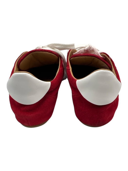 Madewell Shoe Size 6 Red & White Leather Lace Up Low Top Suede Sneakers Red & White / 6