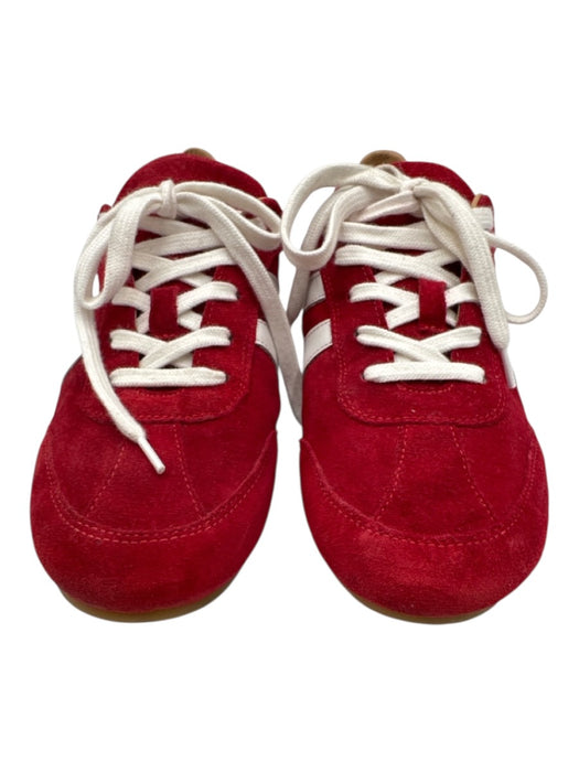 Madewell Shoe Size 6 Red & White Leather Lace Up Low Top Suede Sneakers Red & White / 6