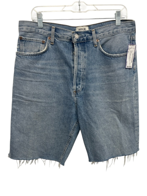 Agolde Size 31 Medium Wash Cotton Button Fly High Rise Frayed Shorts Medium Wash / 31