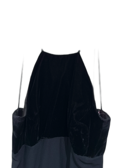 Alfred Angelo Size 12 Black Polyester Blend Velvet Spaghetti Strap Gown Black / 12